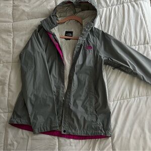 The North Face Gray and Pink Ski Jacket Water-Resistant